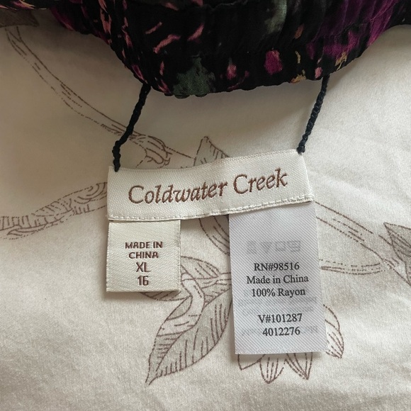 NWT Coldwater Creek Reversible Midi Skirt XL Dark Floral Animal Print Feminine - Picture 4 of 6